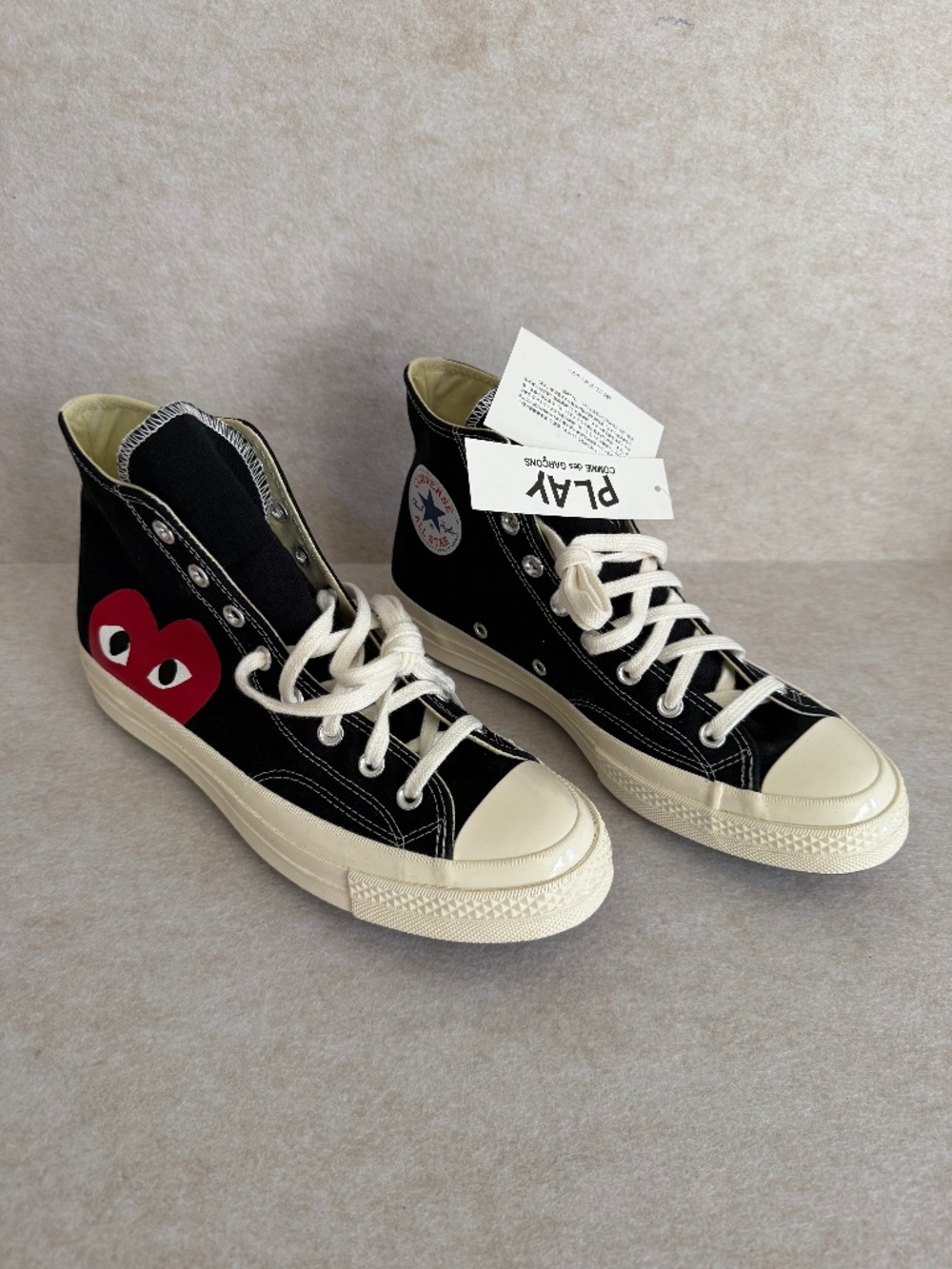 NWT Comme des Garçons PLAY x Converse Chuck Taylor All Star Peek-A-Book Hi Tops